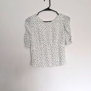 Polka Dot Puff Sleeve Top